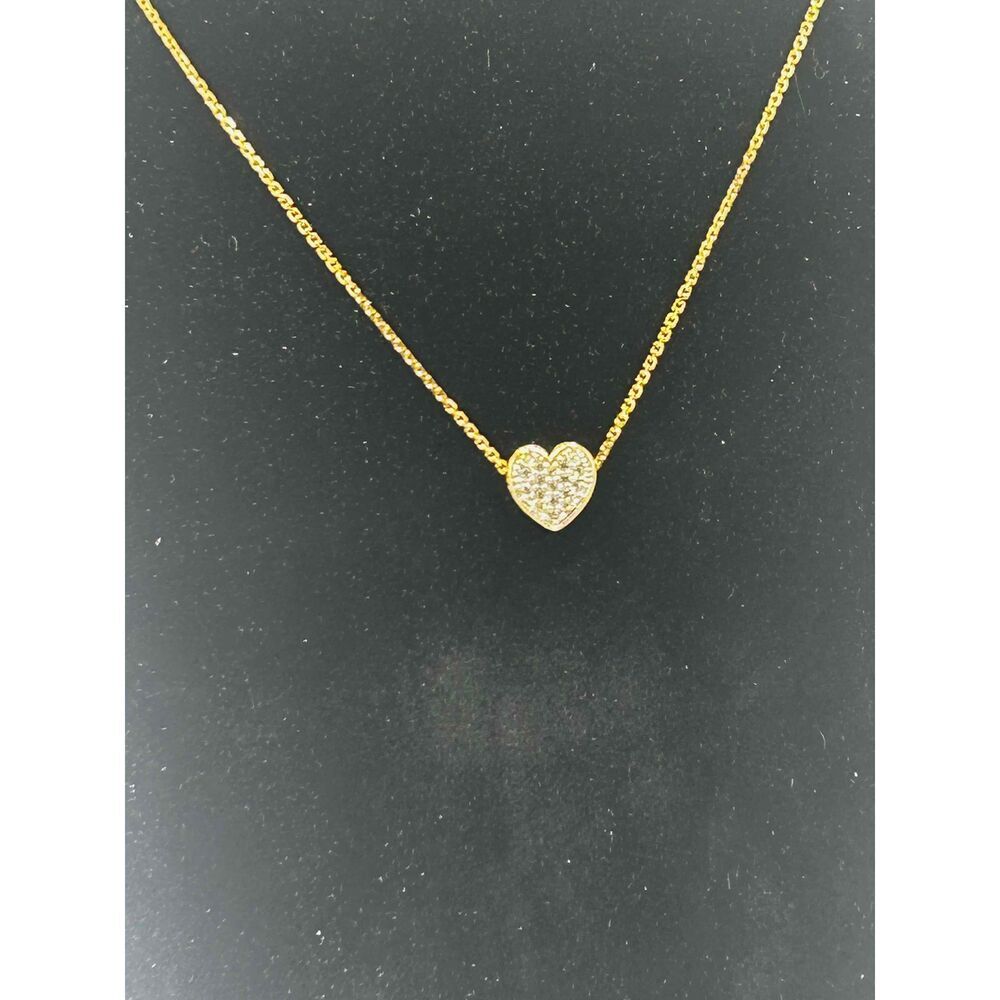Swarovski Good Gold Chain Heart Pendant Necklace Crystal Accents - Picture 2 of 7